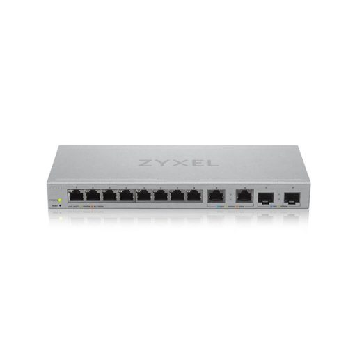 ZyXEL XGS1210-12 v2 8xGbE LAN 2x2.5GbE Multi-Gig LAN 2xSFP+ port web menedzselhető switch