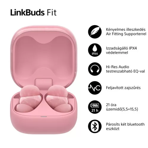 Sony WF-LS910N Linkbuds Fit zajszürős True Wireless Bluetooth rózsaszín fülhallgató