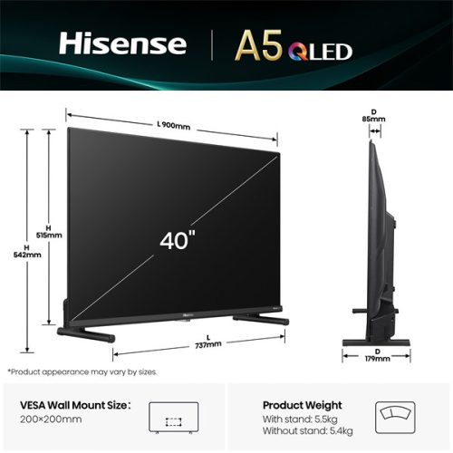 Hisense 40" 40A5Q Full HD Smart QLED TV