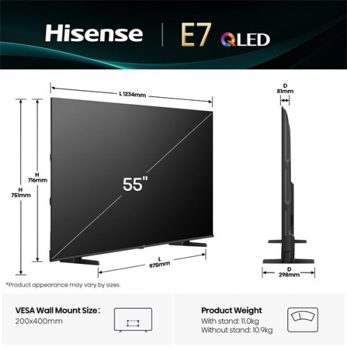 Hisense 55" 55E7Q 4K UHD Smart QLED TV