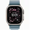 Apple Watch Ultra 3 Cellular (49mm) natúr titánium tok, világoskék S alpesi pánt okosóra