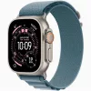 Apple Watch Ultra 3 Cellular (49mm) natúr titánium tok, világoskék L alpesi pánt okosóra