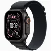 Apple Watch Ultra 3 Cellular (49mm) fekete titánium tok, fekete L alpesi pánt okosóra