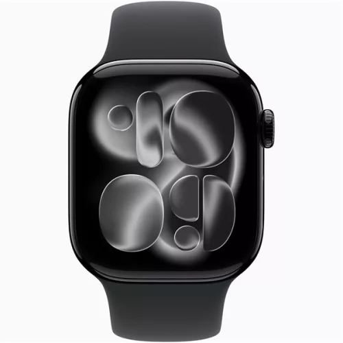 Apple Watch S11 Cellular (42mm) kozmoszfekete alumínium tok, fekete M/L sportszíjas okosóra