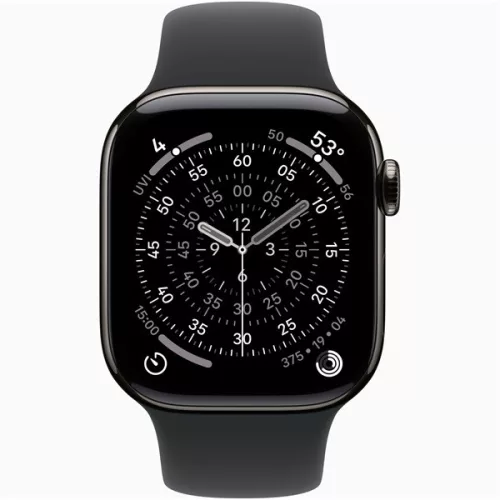 Apple Watch S11 Cellular (42mm) palaszürke titánium tok, fekete M/L sportszíjas okosóra