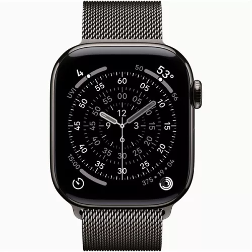 Apple Watch S11 Cellular (42mm) palaszürke titánium tok, palaszürke milánói szíjas okosóra