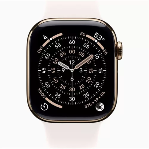 Apple Watch S11 Cellular (42mm) arany titánium tok, lágy rózsaszín S/M sportszíjas okosóra