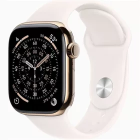   Apple Watch S11 Cellular (42mm) arany titánium tok, lágy rózsaszín M/L sportszíjas okosóra