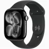 Apple Watch S11 Cellular (46mm) kozmoszfekete alumínium tok, fekete S/M sportszíjas okosóra