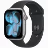 Apple Watch S11 Cellular (46mm) asztroszürke alumínium tok, fekete S/M sportszíjas okosóra