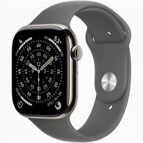   Apple Watch S11 Cellular (46mm) natúr titánium tok, kőszürke S/M sportszíjas okosóra