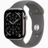 Apple Watch S11 Cellular (46mm) natúr titánium tok, kőszürke M/L sportszíjas okosóra