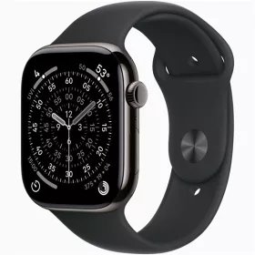  Apple Watch S11 Cellular (46mm) palaszürke titánium tok, fekete S/M sportszíjas okosóra