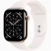 Apple Watch S11 Cellular (46mm) arany titánium tok, lágy rózsaszín S/M sportszíjas okosóra