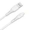 AVAX CB3304 USB-A – Lightning szilikon töltőkábel, 1.5 m, fehér