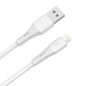   AVAX CB3304 USB-A – Lightning szilikon töltőkábel, 1.5 m, fehér