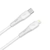AVAX CB3310 27W USB-C – Lightning gyorstöltő szilikon kábel, 1.5 m, fehér