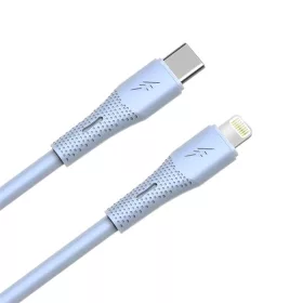   AVAX CB3311 27W USB-C – Lightning gyorstöltő szilikon kábel, 1.5 m, világoskék
