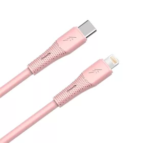   AVAX CB3312 27W USB-C – Lightning gyorstöltő szilikon kábel, 1.5 m, rózsaszín