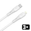 AVAX CB4308 3x 27W USB-C – Lightning szilikon töltőkábel csomag, 1.5 m, fehér