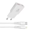 AVAX CH6414 30W GaN töltő és USB-C–Lightning szilikon kábel, fehér