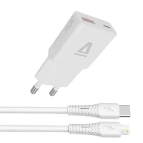   AVAX CH6414 30W GaN töltő és USB-C–Lightning szilikon kábel, fehér