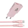 AVAX CH6418 30W GaN töltő és USB-C–Lightning szilikon kábel, rózsaszín
