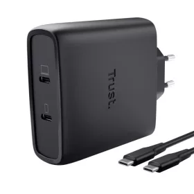   TRUST 25527 Maxo 100W 2x USB-C csatlakozással - fekete hálózati GaN töltő